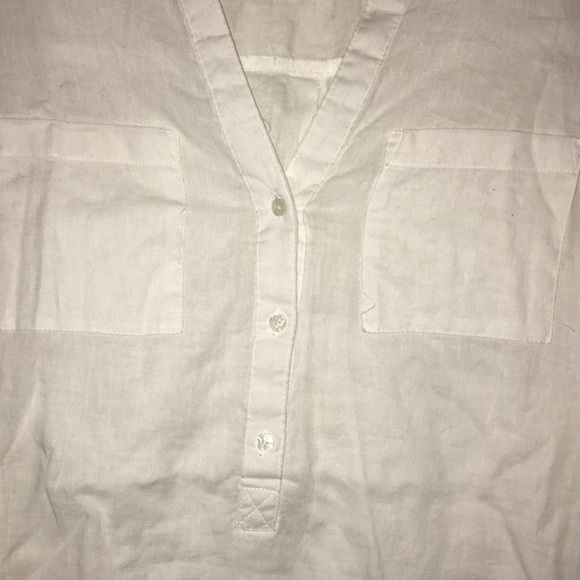 WHITE LINEN BLOUSE - Picture 6 of 6